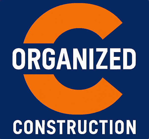 Organized Construction Logo. Best Construction Company.