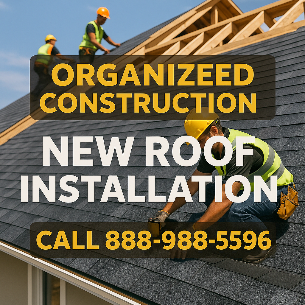 New Roof Installation Flyer | Organized Construction Winston Salem, NC